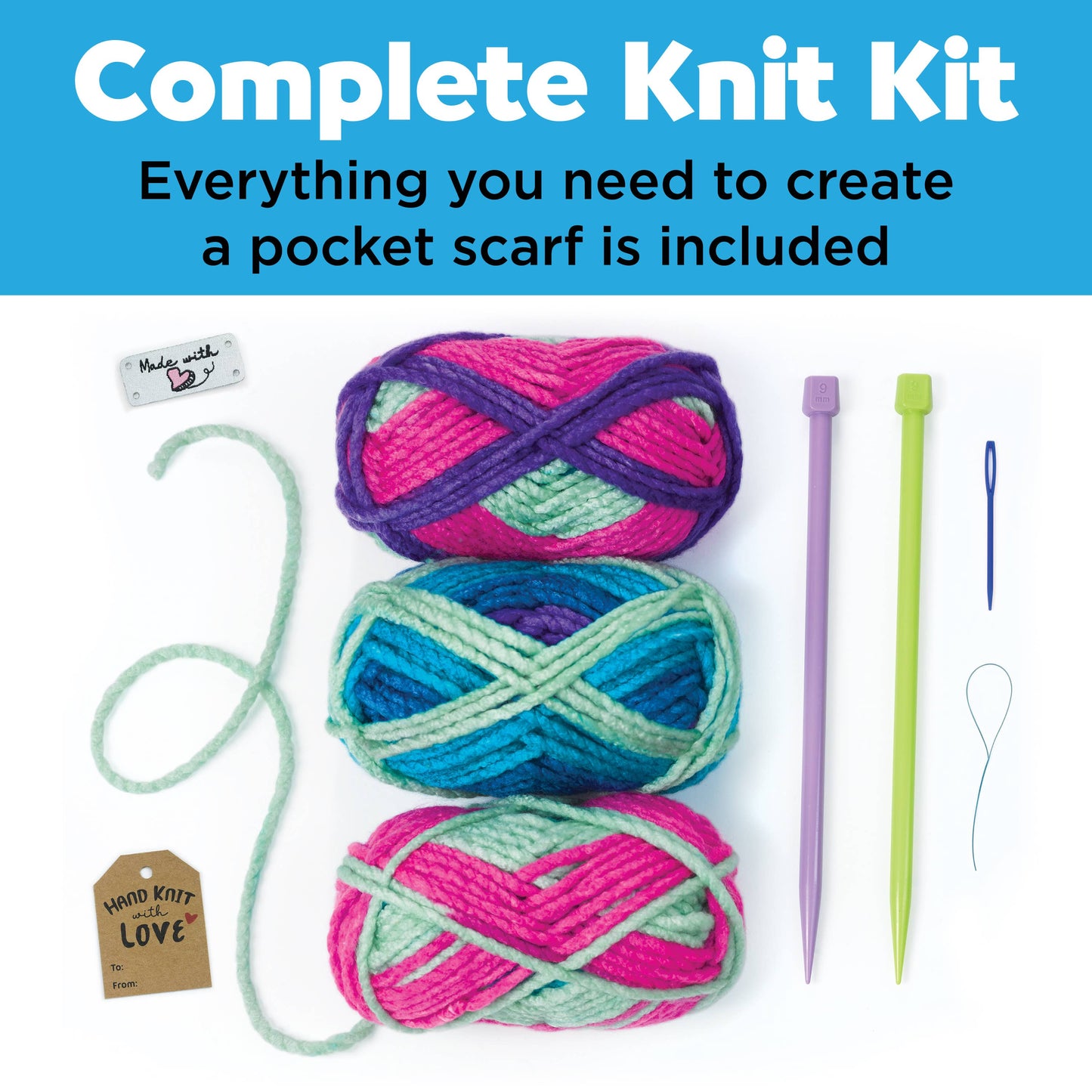 Learn to Knit A Pocket Scarf | Craft Kit