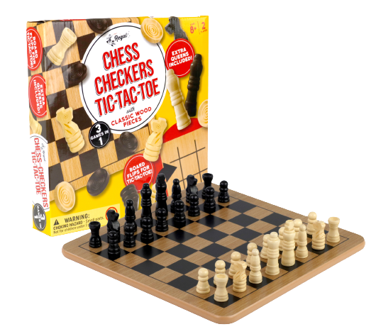 Wood Chess/Checkers & Tic-Tac-Toe