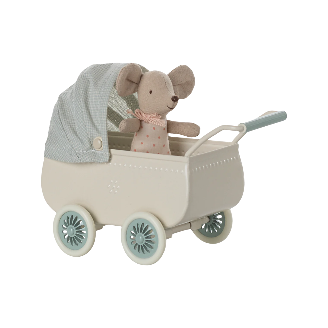 Pram with Baby Mouse | Mint