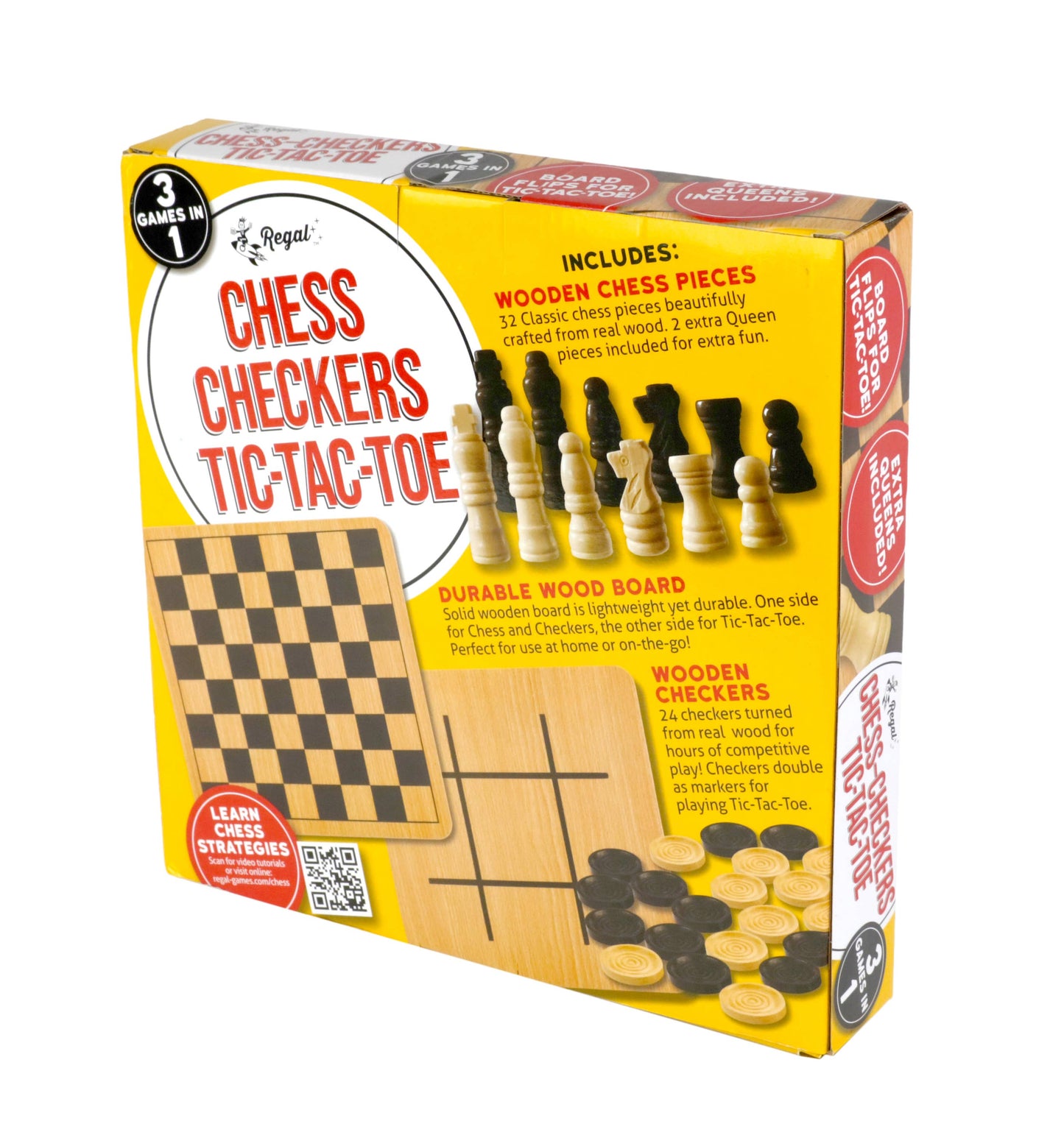 Wood Chess/Checkers & Tic-Tac-Toe