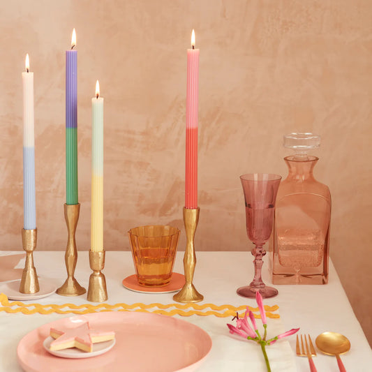 Multi Color Block Table Candles
