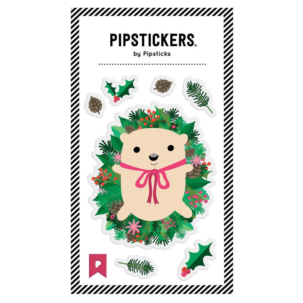 Big Puffy Evergreen Hedgehog Stickers