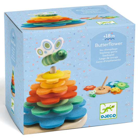 Butterflower | Wood & Felt Stacking Ring Puzzle
