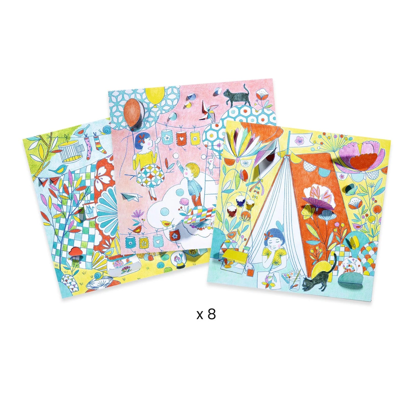 Nina's Play Tents | Lift-The-Flap Coloring Activity