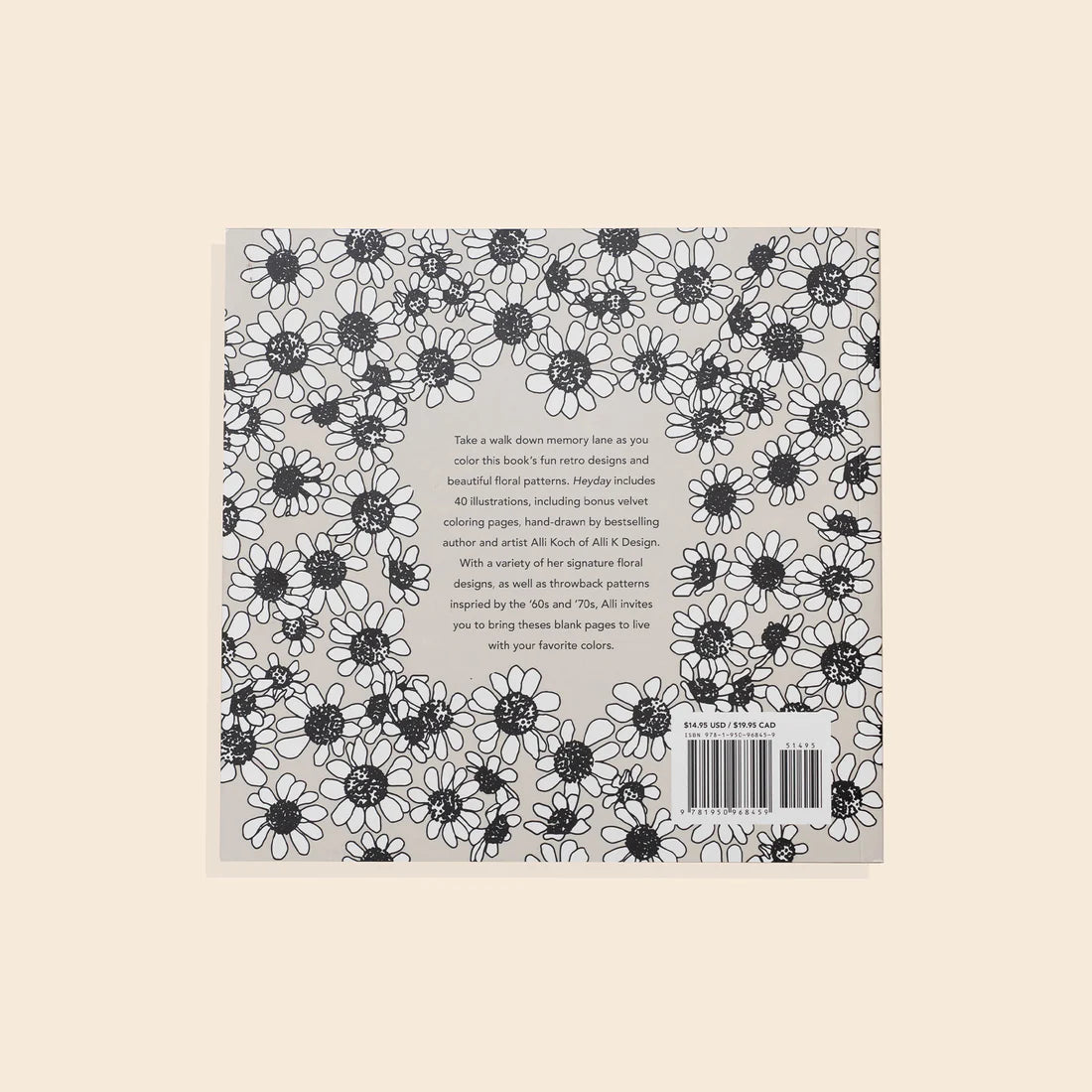 Heyday: A Retro Flower Design Coloring Book.