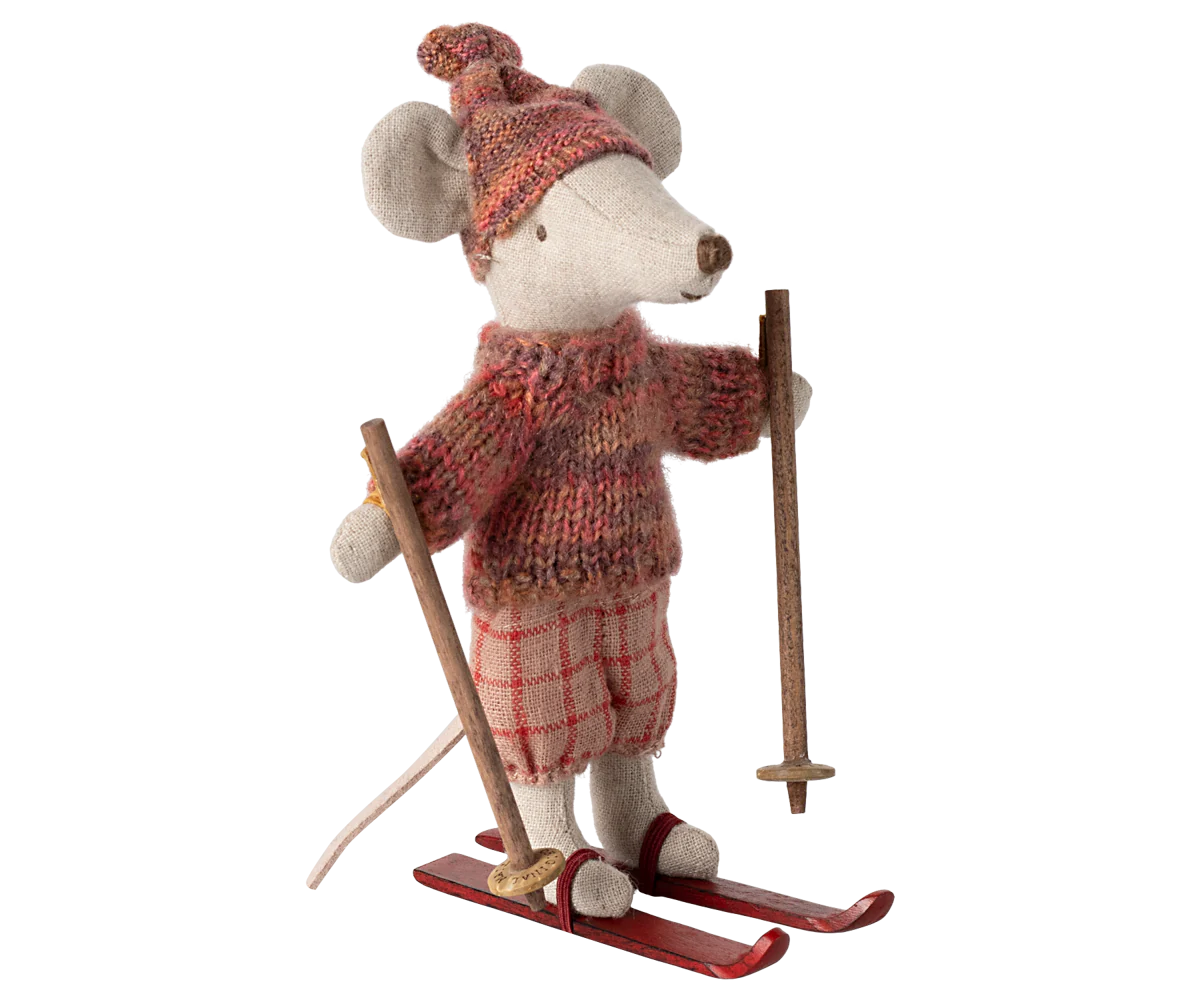 Winter Mouse With Ski Set | Big Sister - Rose