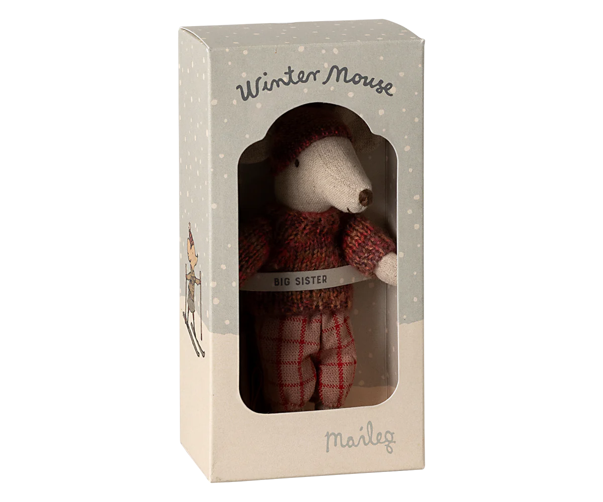 Winter Mouse With Ski Set | Big Sister - Rose