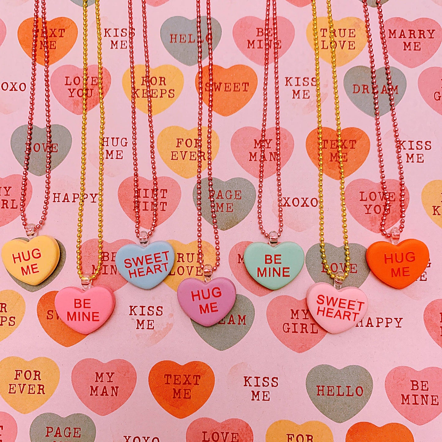 Conversation Hearts Necklaces