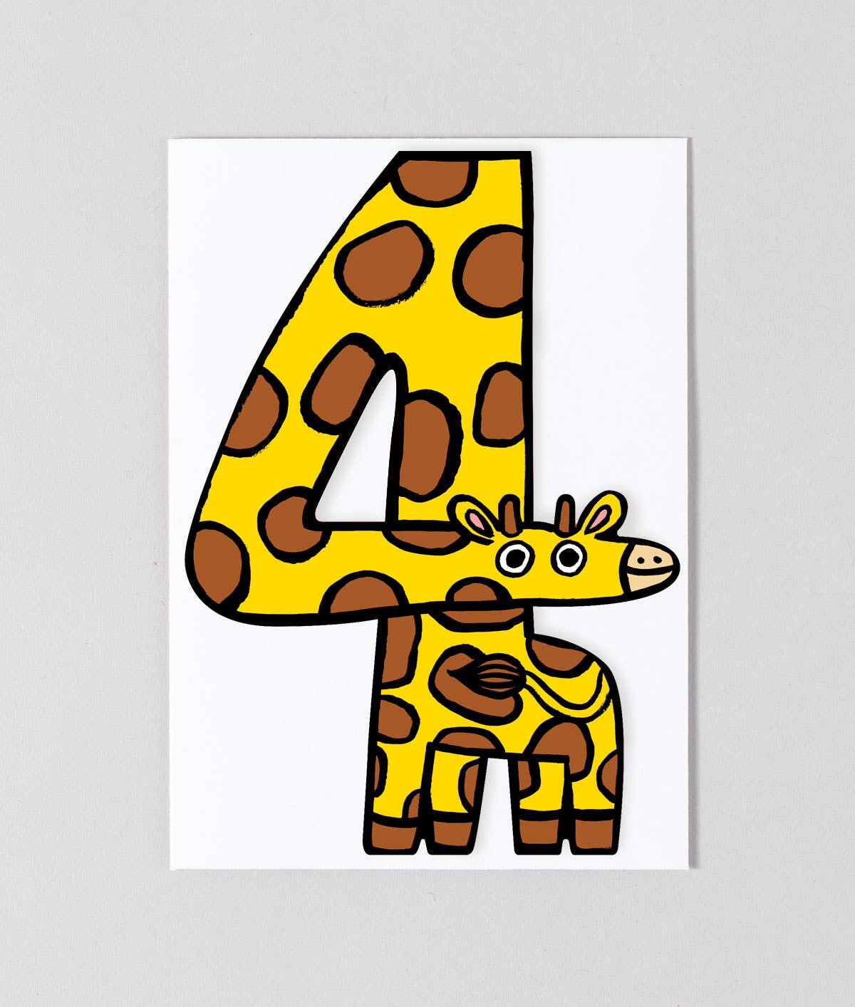 Giraffe #4 | Kid's Birthday Number Card