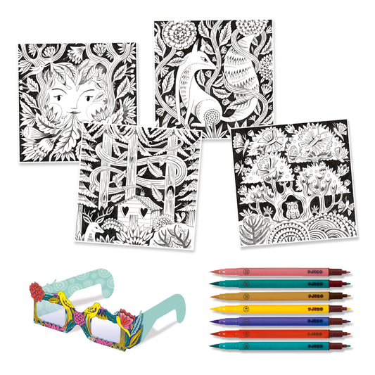 Fantasy Forest 3D Felt Tip Marker Coloring Activity